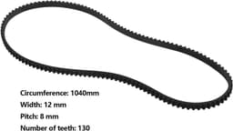 Grasmaaier Dekriem HTD1040-8M-12 - Vervangingsonderdeel - Compatibel met Stiga Park 102M/Villa 102M - ShopVlot — thumbnail 3