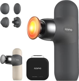 SnelShoppen - Mini Thermisch Massagepistool met Warmtefunctie, Draagbaar Percussiemassageapparaat met Siliconen Hoezen, Reisformaat met Draagtas voor — thumbnail 1
