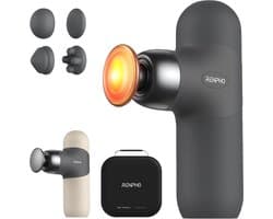 SnelShoppen - Mini Thermisch Massagepistool met Warmtefunctie, Draagbaar Percussiemassageapparaat met Siliconen Hoezen, Reisformaat met Draagtas voor