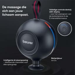 Thijox - Massagepistool voor Triggerpointmassage, Ergonomisch en Compact Design, Krachtige en Stille Spiermassage, 5 Opzetstukken, Druksensor voor Opt — thumbnail 2