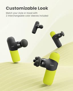 SnelShoppen - Mini Thermisch Massagepistool met Warmtefunctie, Draagbaar Percussiemassageapparaat, Reisformaat met Draagtas en Gekleurde Siliconen Hoe — thumbnail 3