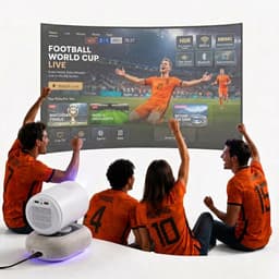 SnelShoppen - Mini Beamer Full HD 1080p | Smart Projector met Autofocus & Keystone Correctie | Draagbare Projector met WiFi & Bluetooth 5.4 | 508 cm S — thumbnail 1