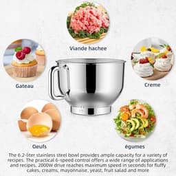 SnelShoppen - Cheflee Food Processor Zwart - Multifunctionele Keukenmachine met Snijd- en Mixfunctie - Perfect voor Smoothies, Soepen, en Salades - Va — thumbnail 4