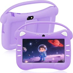 SnelShoppen - Kids Tablet 7 Inch Android voor Kinderen - Paars - WiFi, Bluetooth, Dubbele Camera, Ouderlijk Toezicht, 2GB RAM, 32GB ROM - Voor Jongen — thumbnail 1