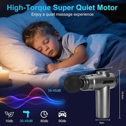 Massagepistool - Spierverlichter - Spierherstel - 8 koppen 99 snelheden - 13 mm diepte - Grijs — thumbnail 4