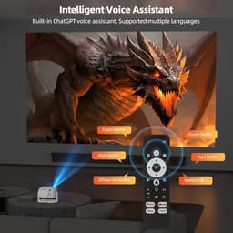 SnelShoppen - 4K Projector, 1080P Slimme Videoprojector met Auto Focus, Trapeziumcorrectie, WiFi6 en Bluetooth 5.2, Home Cinema in Wit - Officiële Net — thumbnail 3