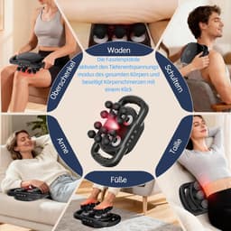 SnelShoppen - 12-delige Massage Gun met 9 Massage Modi en 9 Verstelbare Snelheden - Diepe Spierstimulatie Massageapparaat voor Lichaam, Benen, Armen, — thumbnail 3