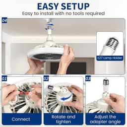 Ventilator Plafond - Wit - 24.5 cm - Stiltefunctie met Licht - Voor Slaapkamer en Woonkamer — thumbnail 1