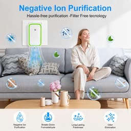 Luchtreiniger slaapkamer-Luchtreiniger huisdieren-2-delige set luchtreinigers met ionisator - Stekkerbare luchtreiniger met negatieve ionen - Draagbare mini-ionisator - Geschikt voor kantoren, kamers, badkamers en huisdieren - Wit - 9,8 x 5,8 cm — thumbnail 5