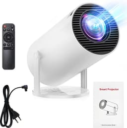 Mini-projector - Home cinema-projector - Draagbare projector - Draadloze wandprojectie en schermspiegeling - Ultra HD - Android-systeem - Wit — thumbnail 1
