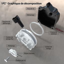 SnelShoppen - Pull Starter 1PZ FH2-PS4 voor 33cc 43cc 52cc Mini Pocket Dirt Bike Scooter 2-Takt Launcher Recoil Vervanging voor Grasmaaier en Auger — thumbnail 5