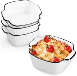 Omgoods - Set van 4 Keramische Bakschalen - 400 ml, Geschikt voor Oven en Magnetron — thumbnail 1