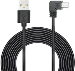 SnelShoppen - Micro USB Dashcam Voedingskabel 3,5 m, USB A Plug naar Micro USB Plug, 24AWG voor Dashcam, Achteruitkijkspiegel Camera, Zwart — thumbnail 1