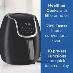 Heteluchtfriteuse - Airfryer Digitale Friteuse - Gezond Koken - 360 Graden Luchtcirculatie - 4.7 Liter - Zwart — thumbnail 4