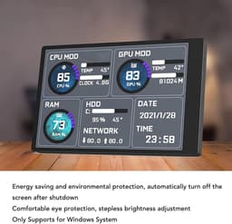 SnelShoppen - 3.5 Inch Mini USB Scherm - IPS Tweede Scherm voor CPU, GPU, RAM Gebruik en Temperatuur - Netwerk Snelheid, Weersvoorspelling - Aanpasbar — thumbnail 2