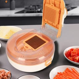 Groentehakselaar - Keuken snijder - Voedsel bereiden - 9-in-1 multifunctioneel - 28 x 24 x 10 cm - Oranje — thumbnail 2