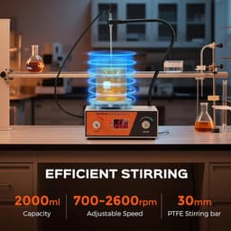 Magnetische Roerder met Verwarmplaat 2L - Digitale Weergave - Variabele Snelheid 700-2600 RPM - Ideaal voor Laboratoria - ShopVlot — thumbnail 2