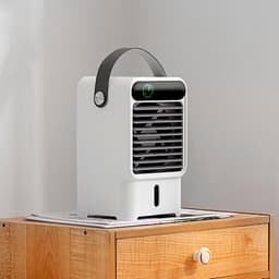 Draagbare Luchtkoeler - Persoonlijke Ventilator - Verkoeling Binnen - Drie Snelheden - 500ml Tank - Grijs — thumbnail 3