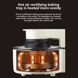 Visuele Airfryer - Elektrische Oven - Gezond Koken - Ringvormig Venster - 5 Liter - Groen — thumbnail 4