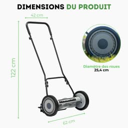 Handmaaier - Loopmaaier - Gazon Onderhouden - Verstelbare Maaihoogte - 45 cm Werkbreedte - Grijs — thumbnail 5