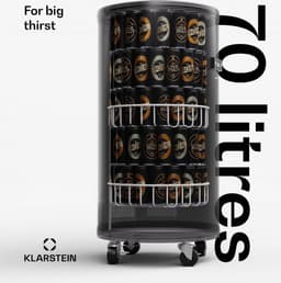 Klarstein Wijnkoeler Beersafe L koelkast met LED-display, roestvrijstalen koelkast voor binnen en buiten, drankkoelkast, wijnkoelkast, 75 liter koelkast met 360° zicht, 0-16°C - 46 cm - voor Bar - Temperatuurregeling - Wijnklimaatkast — thumbnail 3