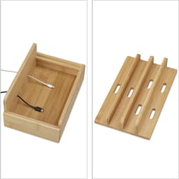 Oplaadstation bamboe - voor meerdere apparaten - kabel organizer — thumbnail 4