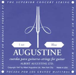 Snarenset klassieke gitaar - Augustine AU-CLBU - Blue - Regular trebles - High tension basses — thumbnail 1