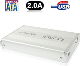 3,5 inch HDD SATA externe behuizing, ondersteuning voor USB 2.0 (zilver) — thumbnail 2