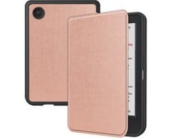 Hoes Geschikt voor Kobo Clara Colour - Luxe E-reader Bescherm Case - Hoesje Book Cover - Rosé Goud