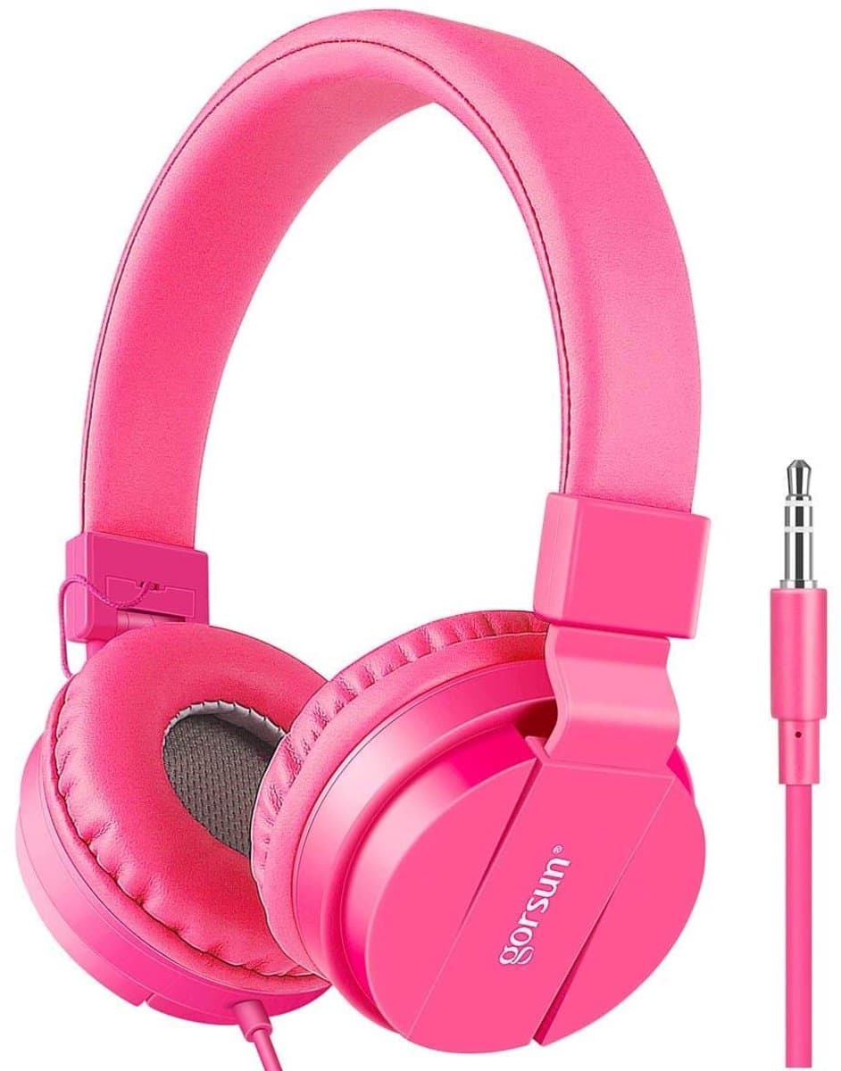 iPad Koptelefoon Kinderen - Hoofdtelefoon Kids Verstelbaar - On-Ear Volumebegrenzing - Roze — afbeelding 1