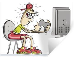 Muurstickers - Sticker Folie - Gamer - Televisie - Console - 120x90 cm - Plakfolie - Muurstickers Kinderkamer - Zelfklevend Behang - Zelfklevend behangpapier - Stickerfolie