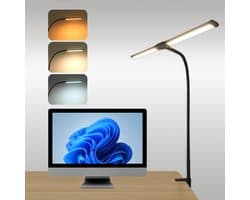 Ibenzoa® Flexibele LED Bureaulamp met Klem en Verstelbare Helderheidsniveaus