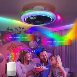 Moderne RGB Plafondventilator met Dimbaar Licht en Ventilator - Afstandsbediening & App Besturing — thumbnail 3