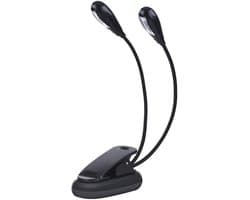 Clip-on LED Leestlamp met Dubbel Arm voor Nachtlezen en Creatief Werken