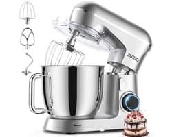 Keukenmachine 1300 W, 5,5 L, Kneedmachine met 10 Versnellingen en Stille Fermentatiefunctie
