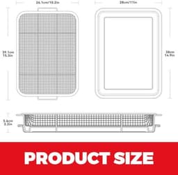 Airfryer Mandje voor Oven - Antiaanbak Koper Bakmand voor Conventie Oven - Ideaal voor Bakken en Krokante Gerechten - Vaatwasmachinebestendig 39.5cm x 29.5cm — thumbnail 2