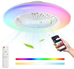 Plafondventilator met Verlichting en Afstandsbediening - 49 cm, RGB, Timer, 6 Snelheden, Traploos Dimmen — thumbnail 5