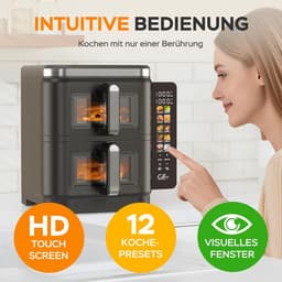 Verticale Dubbele Heteluchtfriteuse 11L met 10 Programma's en Kijkvenster — thumbnail 5