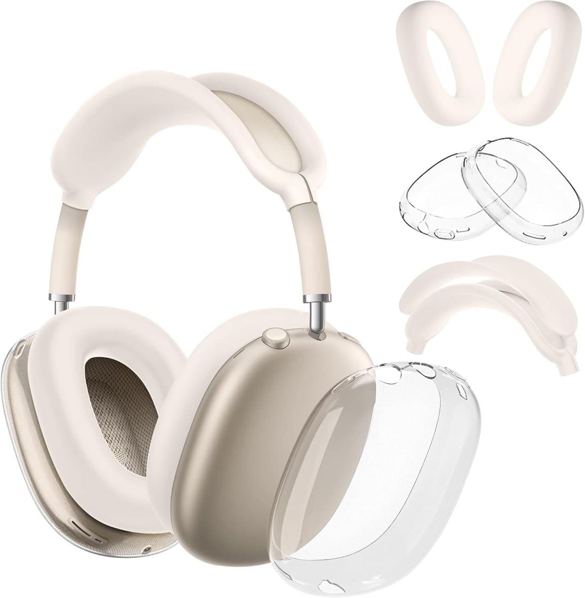 Beschermhoezen voor AirPods Max Oortjes - Siliconen Earcup Covers (Sterrenlicht) — afbeelding 1