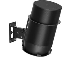 Metalen Kantelbare en Zwenkbare Muurbeugel voor Draadloze Luidspreker Binnen/Buiten (Zwart)