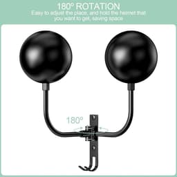 Motorhelm Houder Wandmontage - 3-in-1 Motorfiets Helmophangbeugel met 180° Rotatie — thumbnail 2