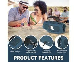 Siliconen Hoes voor Draagbare Bluetooth Speaker – Beschermhoes met Draagriem en Antislip voor Outdoor Gebruik