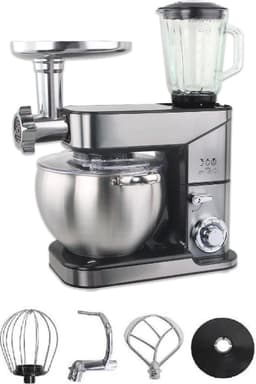 Multifunctionele 3-in-1 Keukenrobot met Hakmolen, Blender en Kneedmachine - 2000W, 12L, Grijs — thumbnail 1