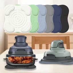 3 stuks hittebestendige mat - geschikt voor Ninja CRISPi Airfryer FN101EUGY - 27.2cm Antislipmat - Lichtgroen & lichtblauw & gebroken wit - Warmte-isolerende mat — thumbnail 2