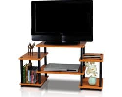 Televisiekast en TV-rek zonder gereedschap - Licht Kersen/Zwart - 105,4 x 58 x 29,5 cm