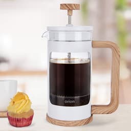 Orion Whiteline - Glazen Cafetière - 400ml - Ergonomische Handgreep - Roestvrij Staal Filter — thumbnail 2