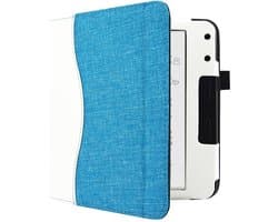 Hoesje Geschikt voor Kobo Libra Colour Sleepcover Jeans Style Hoes Wit - ereader hoesje - cover