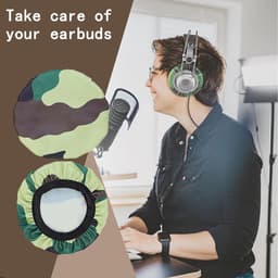 Wasbare hoofdtelefoonhoezen 4 stuks zwart - geschikt voor hoofdtelefoons 9-10,5 cm - stofdicht - elastische camouflage - uitschuifbare vervanging — thumbnail 2