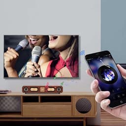 Retro draadloze soundbar met twee 2-inch subwoofers, Bluetooth-luidspreker Geschikt voor op het bureau — thumbnail 2