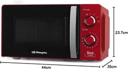 Magnetron 20L Capaciteit met 6 Niveaus, Timer en Ontdooi Programma - 700W, Rood — thumbnail 3